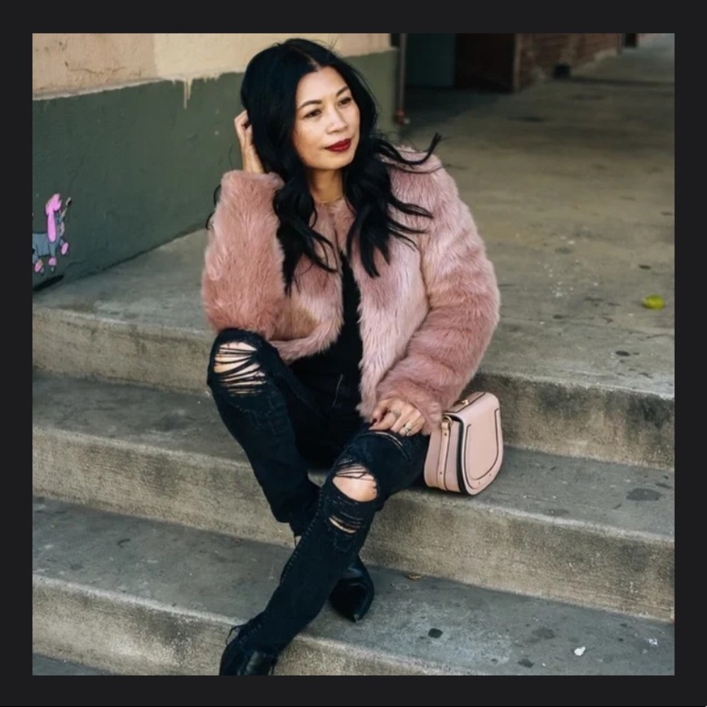 Rachel Zoe Purple Faux Fur Coat
